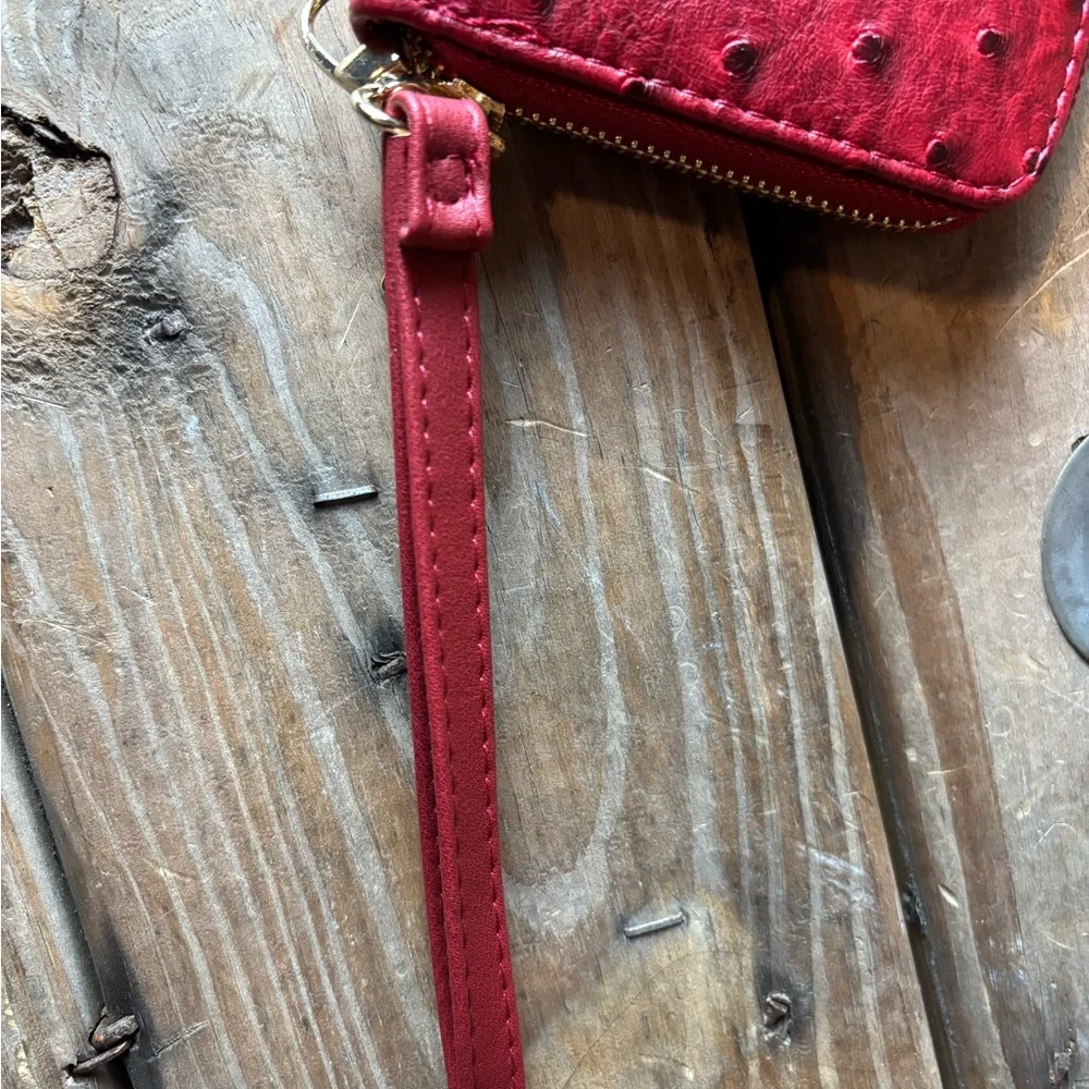 Red Ostrich Pattern Wallet